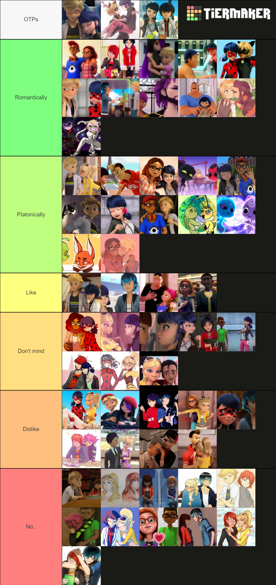 Create a Miraculous 150+ characters s1-s4 (SPOILERS) Tier List - TierMaker