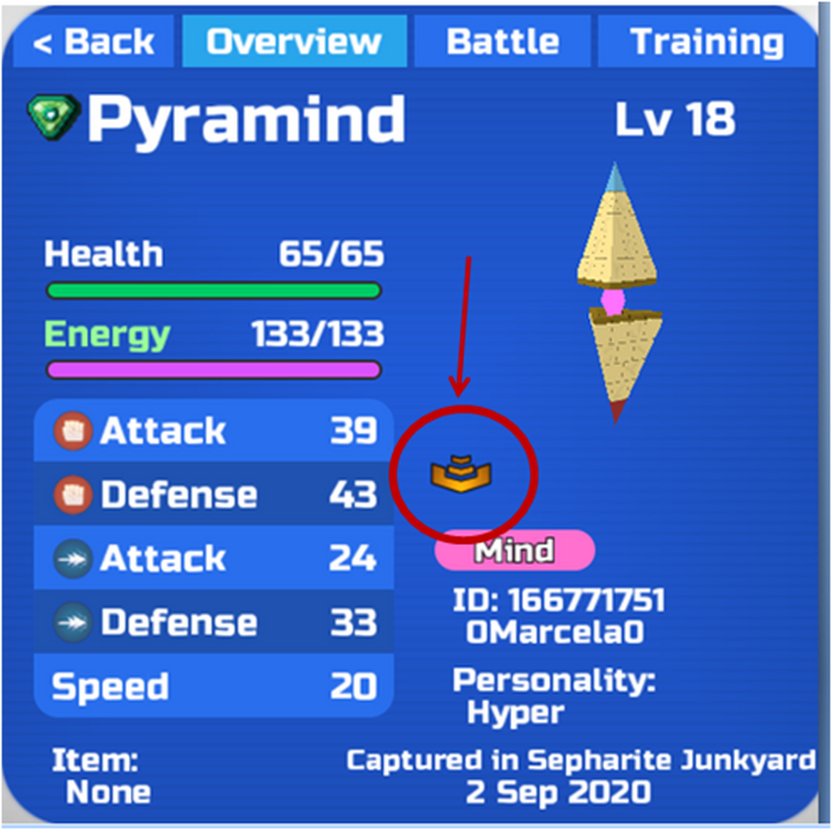 Does anyone know what this arrow thing above the type means? : r/ LoomianLegacy