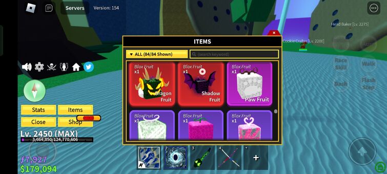 Blox Fruits] Account with Lv2200, Dragon Fruit (Max)