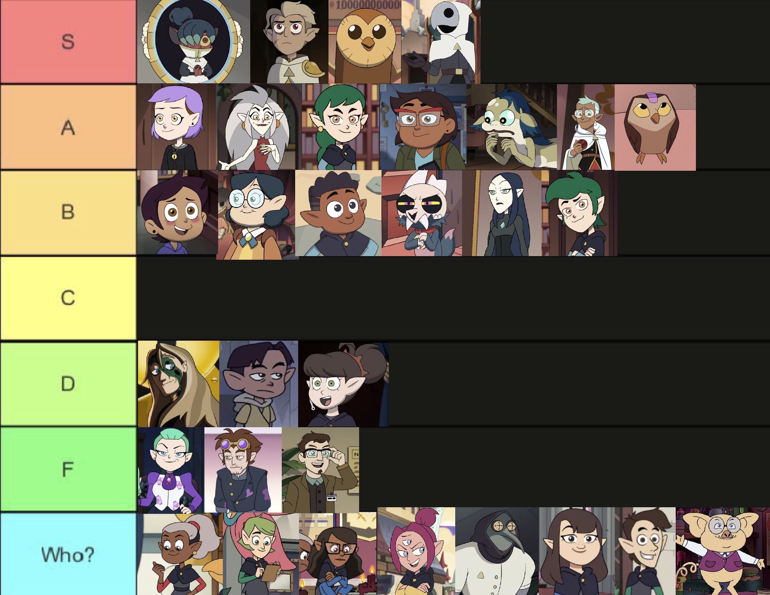 The Owl House Character Tier List 