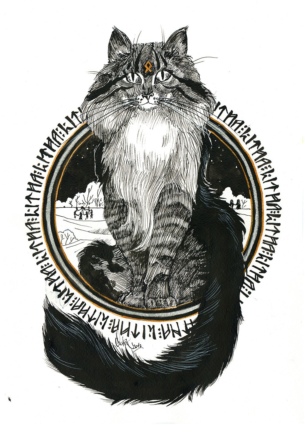 Йольский кот рисунок