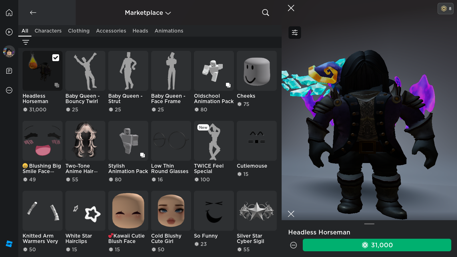 Headless Roblox Account Has accessories (CONTACT BEFORE PURCHASE