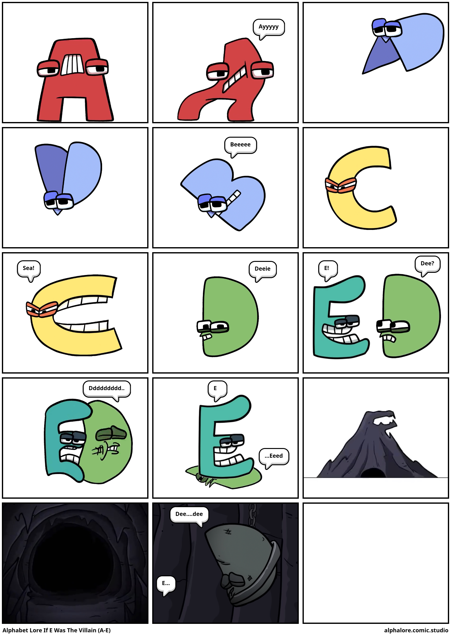 Alphabet Lore but E is the villain - Comic Studio