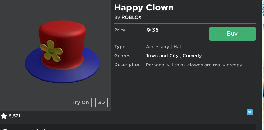 Roblox Reccomened Me A Clown Hat Fandom - roblox comedy hat