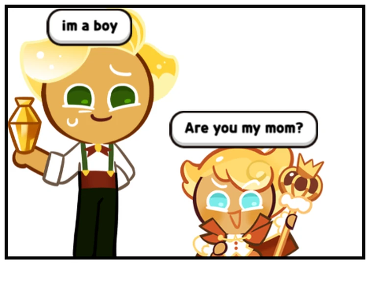 Custard Cookie III asks a question to Sparkling Cookie that changes his