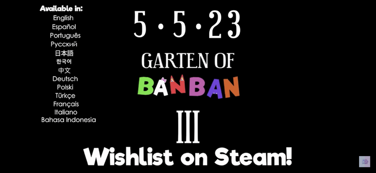 Garten of Banban 3 releases in 12 HOURS ☀️ Friday, May 5th, 10