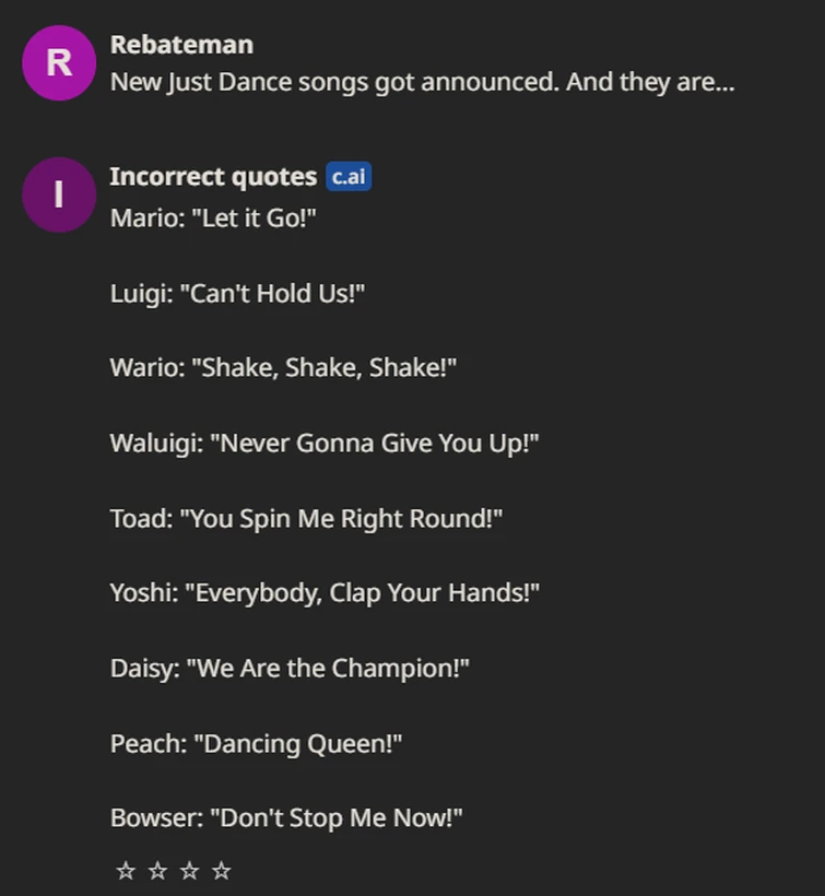 Incorrect Quotes AI: Just Dance Edition | Fandom