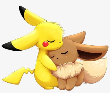 eevee and pikachu kiss