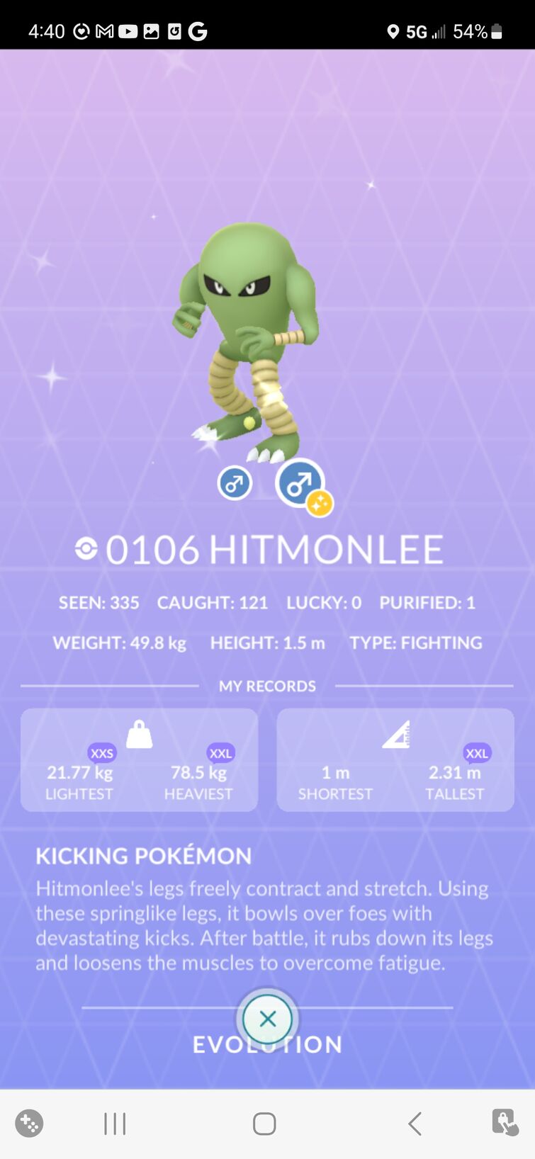 10x Hitmonlee Pokemon Trade GO Pokémon Not Shiny Lucky Chance Gen1 Kanto