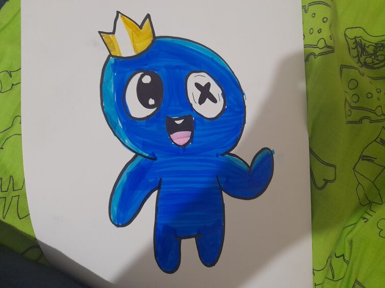 How to Draw BLUE from Rainbow Friends 