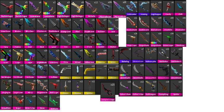 Selling all mm2 godly,chromas,ancient and vintage(read description)