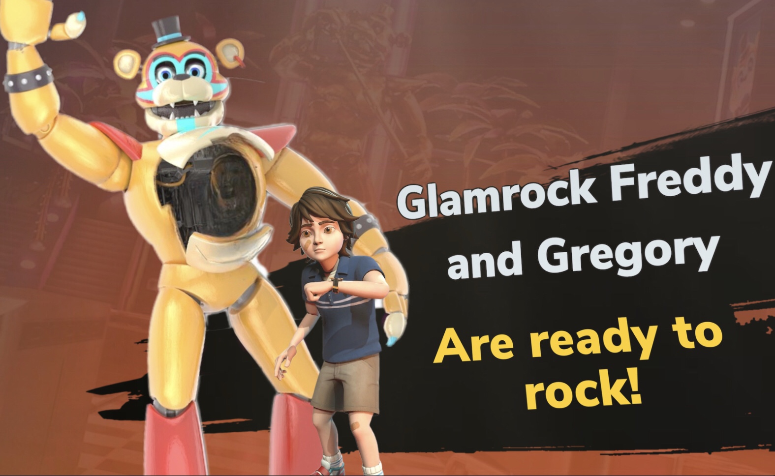 Glamrock Freddy and Gregory (Fnaf Security Breach)