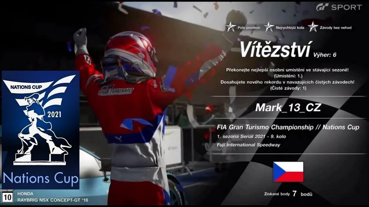 PS4 * GT SPORT * 16.06.2021 FIA GT nations cup 9/10 * Honda raybrig NSX 2016 * Fuji * victory 06