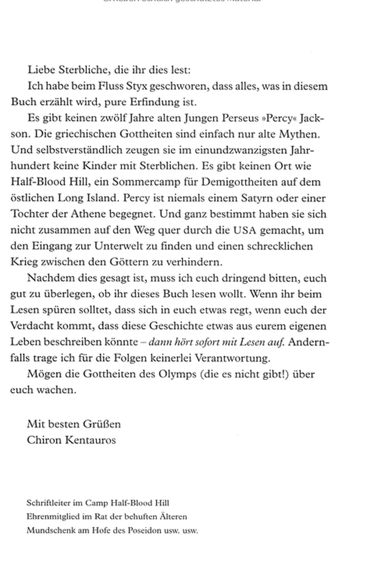 PJO#1 Chirons Letter? | Fandom