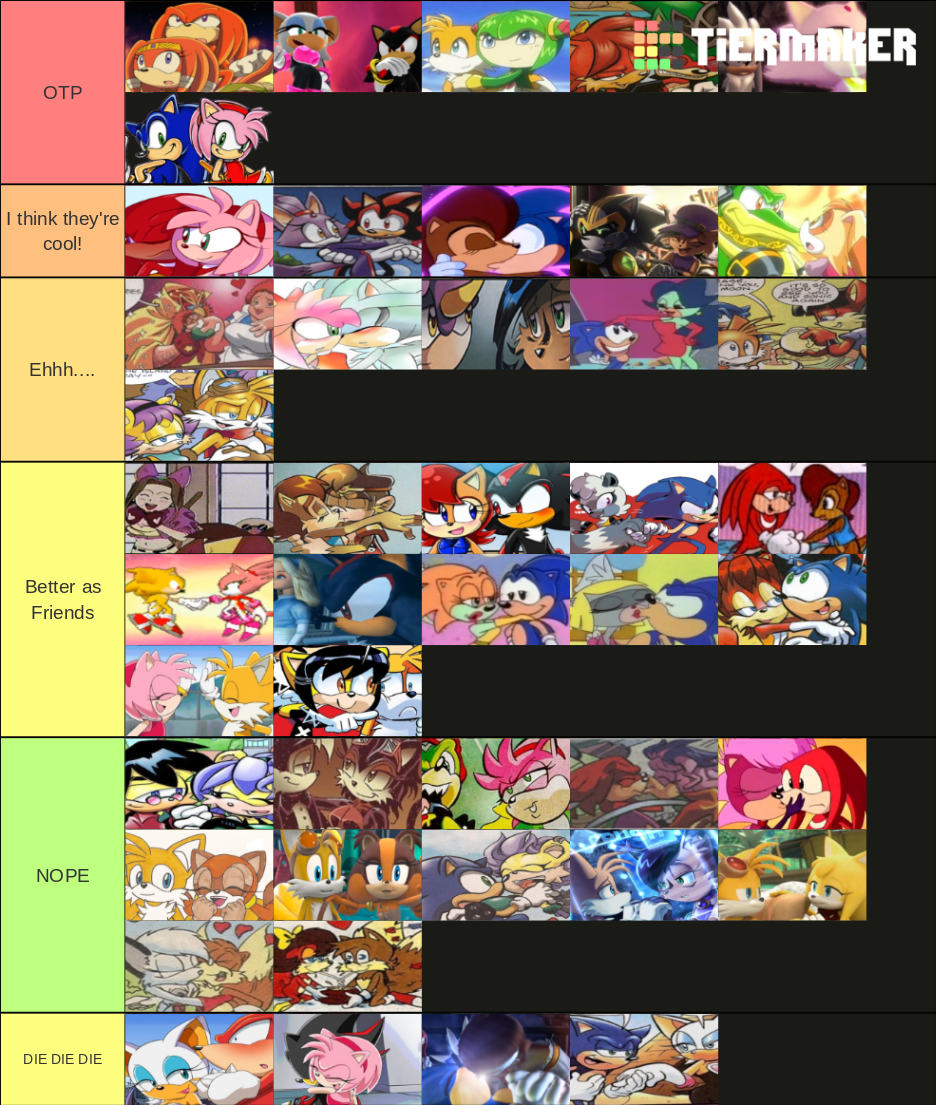 Sonic & Shadow's SONIC SHIP Tier List! 