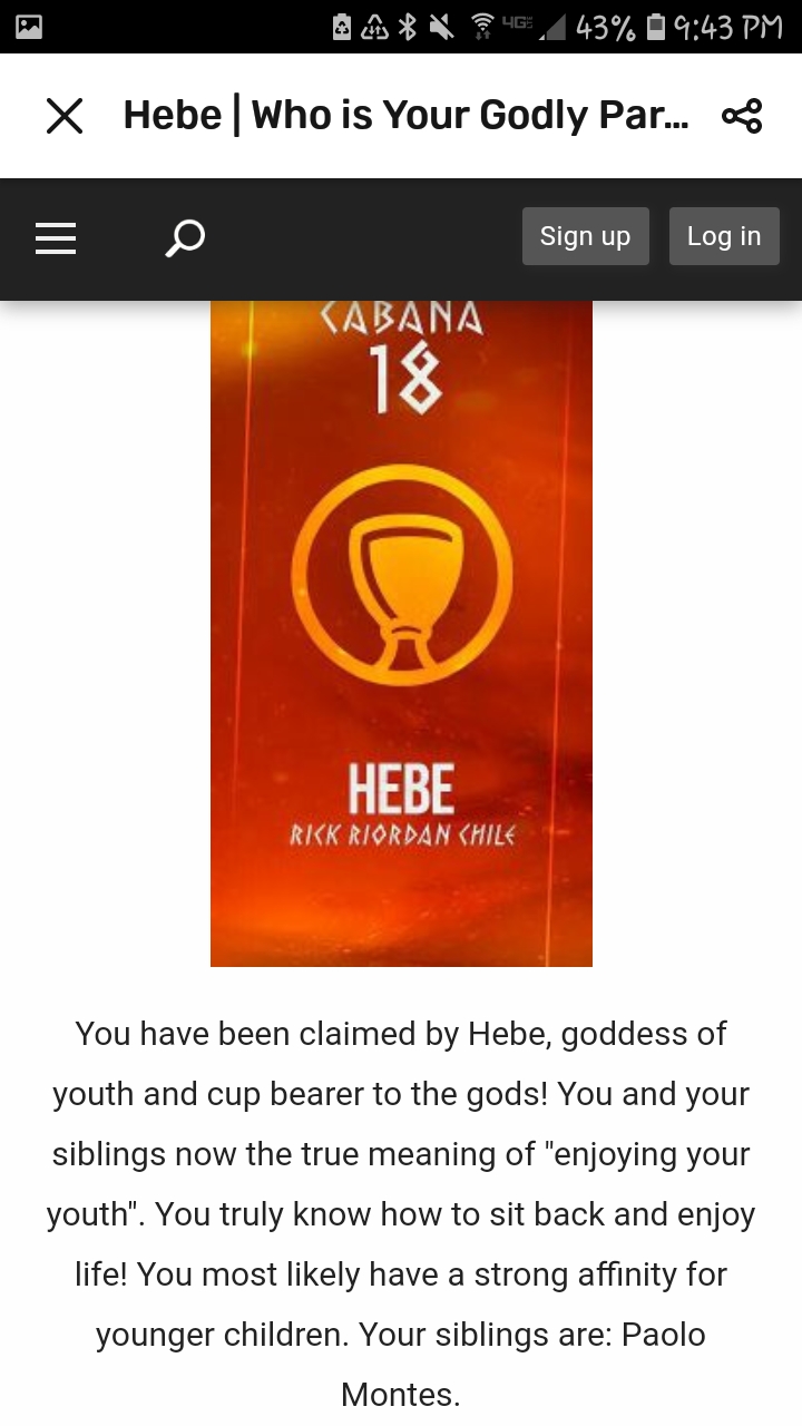 took a Greek god parent test and here's my results! It has a bunch of  interesting questions and includes the minor gods : r/camphalfblood