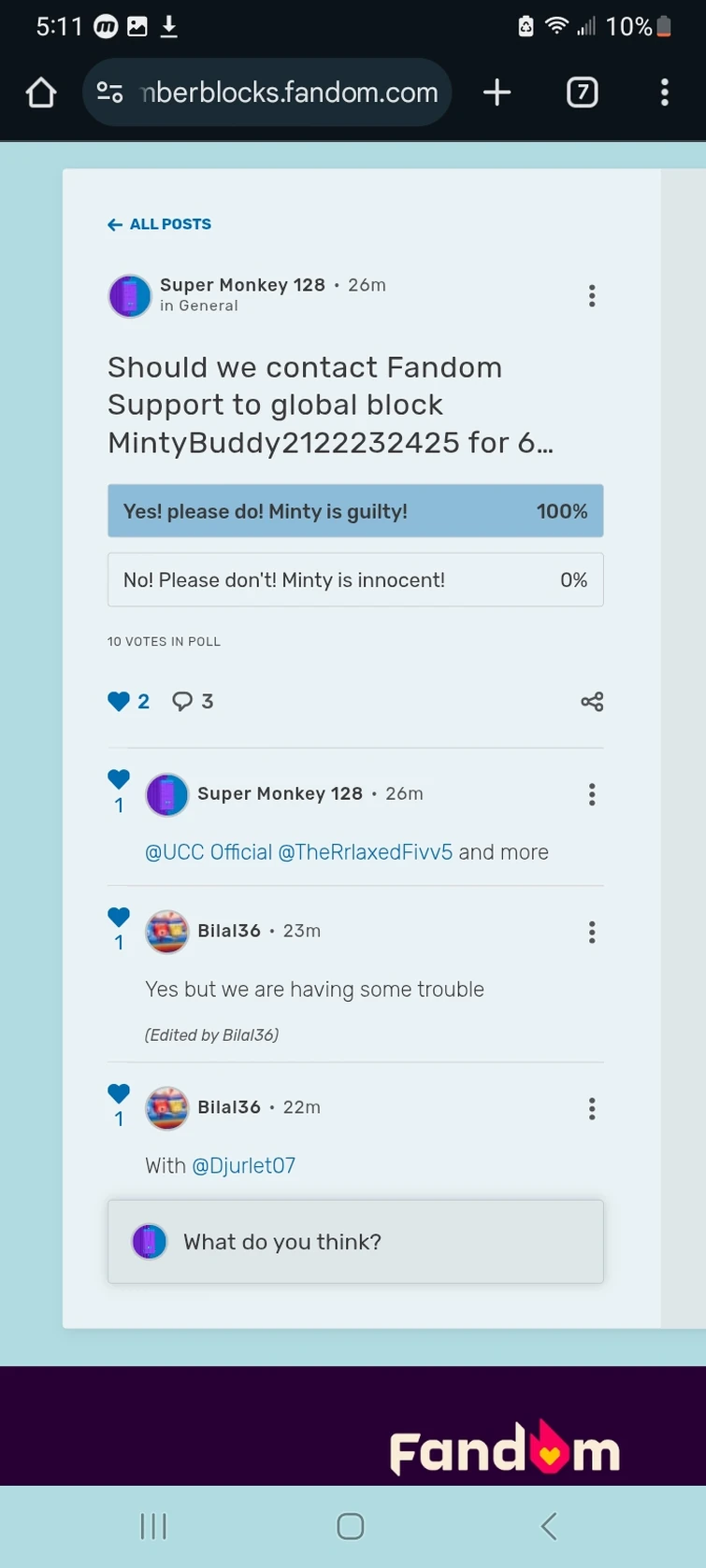 Should we contact Fandom Support to global block MintyBuddy2122232425 ...