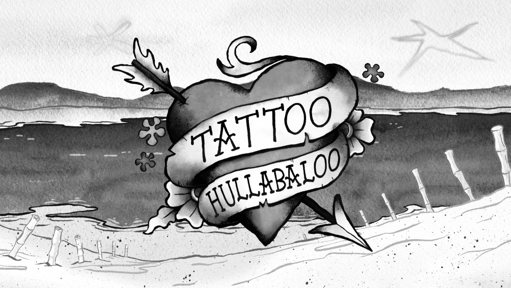 Tattoo hullabaloo title card in black and white style | Fandom