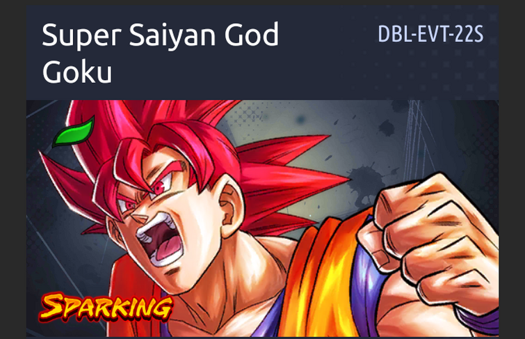 Super Saiyan God Goku (DBL-EVT-22S), Characters, Dragon Ball Legends
