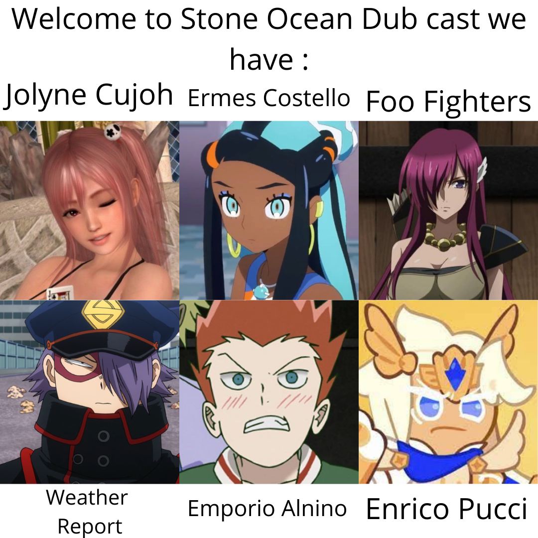 JoJo's Bizarre Adventure: Stone Ocean, Dubbing Wikia