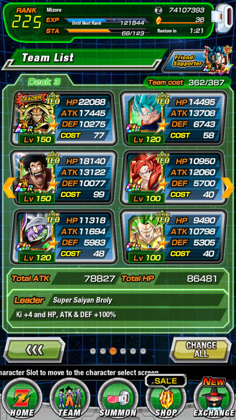 This are my actually teams AGL STR INT PHY TEQ and Challenge