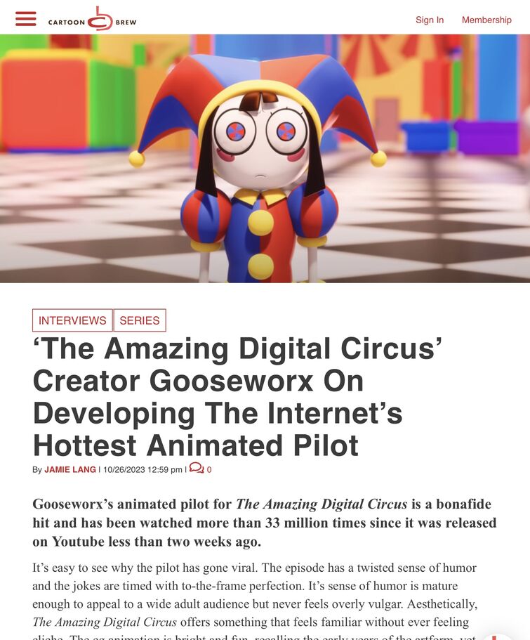 The Amazing Digital Circus' Creator Gooseworx On Developing The Internet's  Hottest Animated Pilot