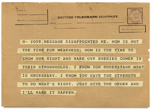 Nathaniel's Telegram to Grace