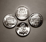 Zinc in coins.