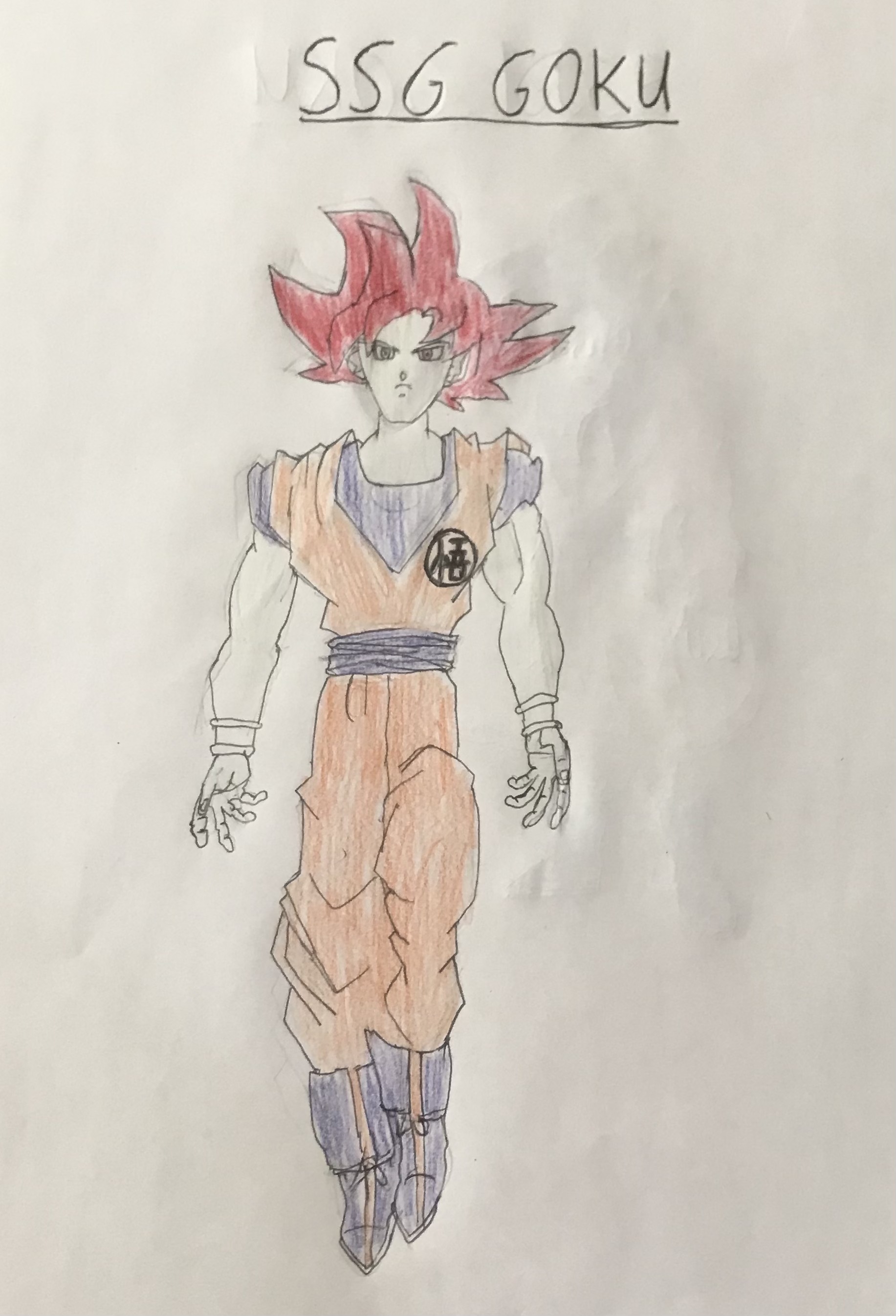 Drawing Goku Super Saiyan god 