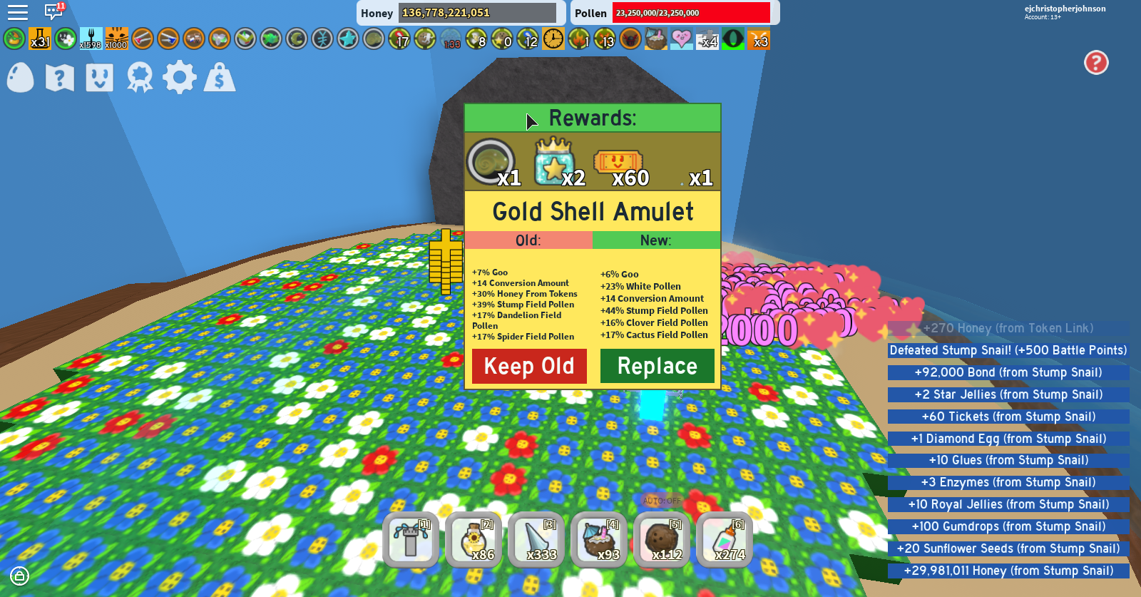 Bee Swarm Simulator Wiki Stump Snail Amulet