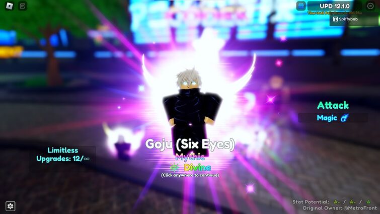 Feeding Gojo limitless 12 to Griffin In Anime Adventures #roblox#Anime