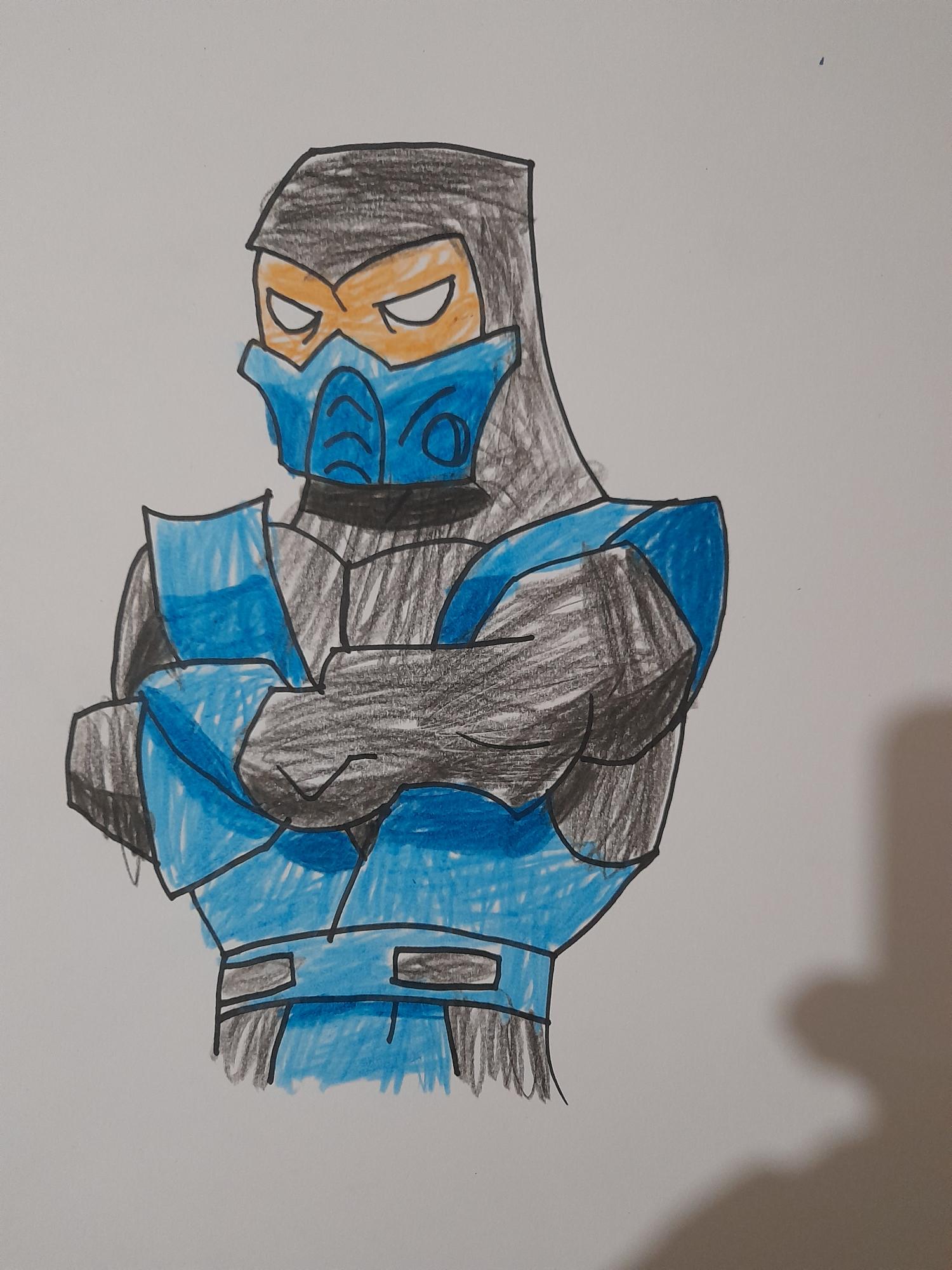 mortal kombat x sub zero drawing