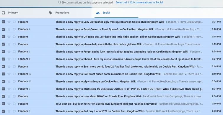 FANDOM PLEASE STOP SENDING ME EMAILS FOR EVERY FANDOM NOTIFICATION | Fandom