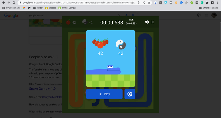 Snake Game For Chrome