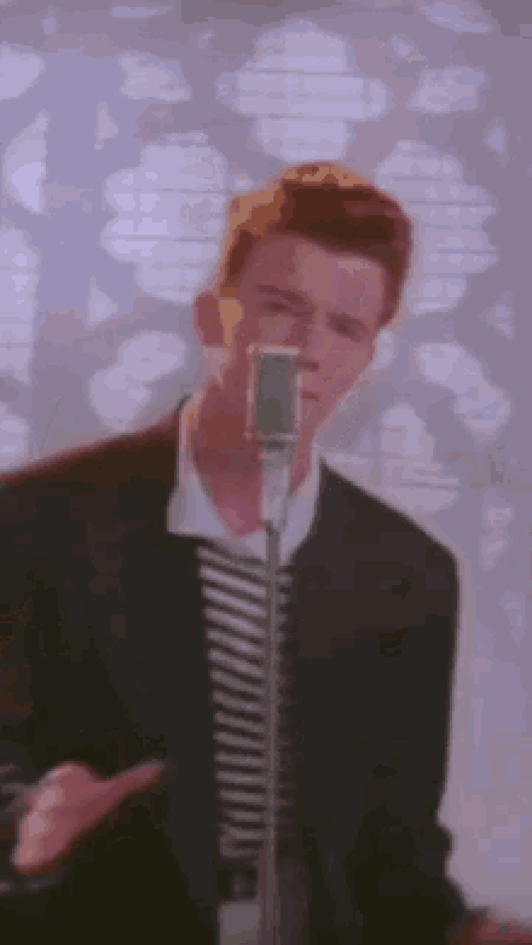 Does it count to be rickrolled if someone just straight up shows you a gif  of it but its random