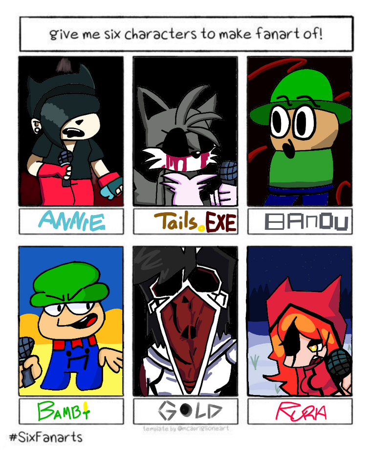 Part 1 of my Six Characters to Make Fanart of