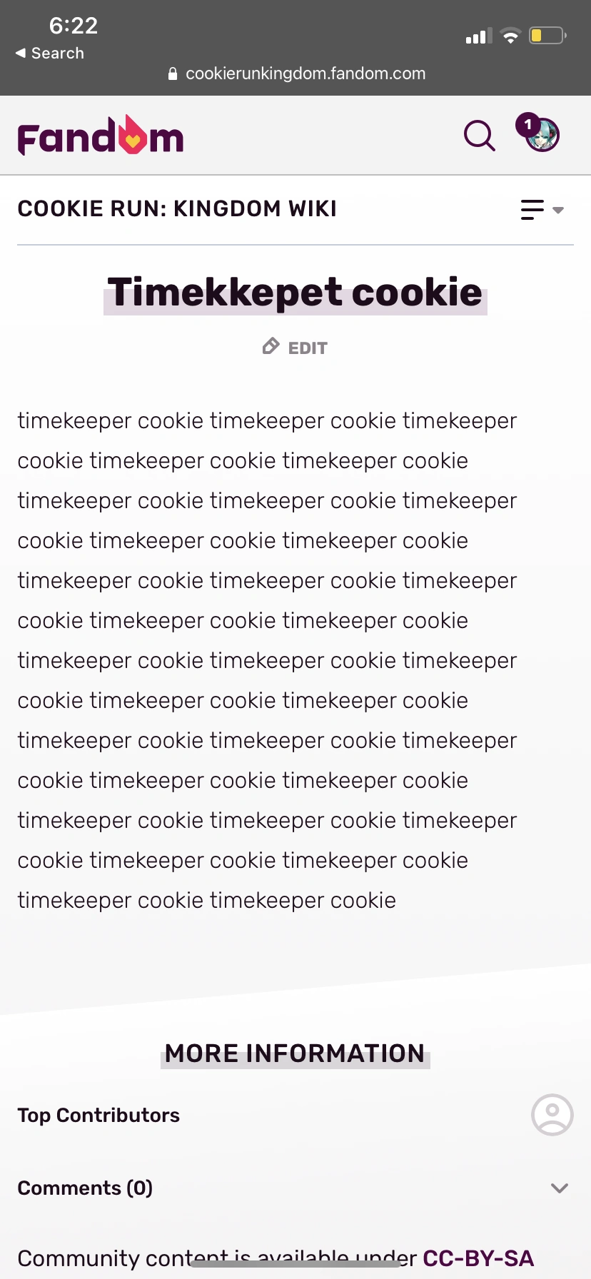 Someone made a troll page on the wiki Fandom