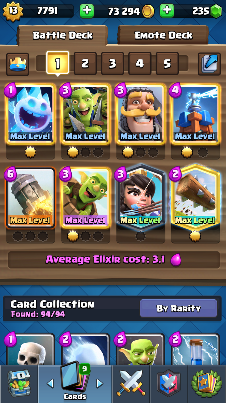 I'm in arena 4 and i'm wondering if there's any advice i could get for my  deck or low level starts. | Fandom
