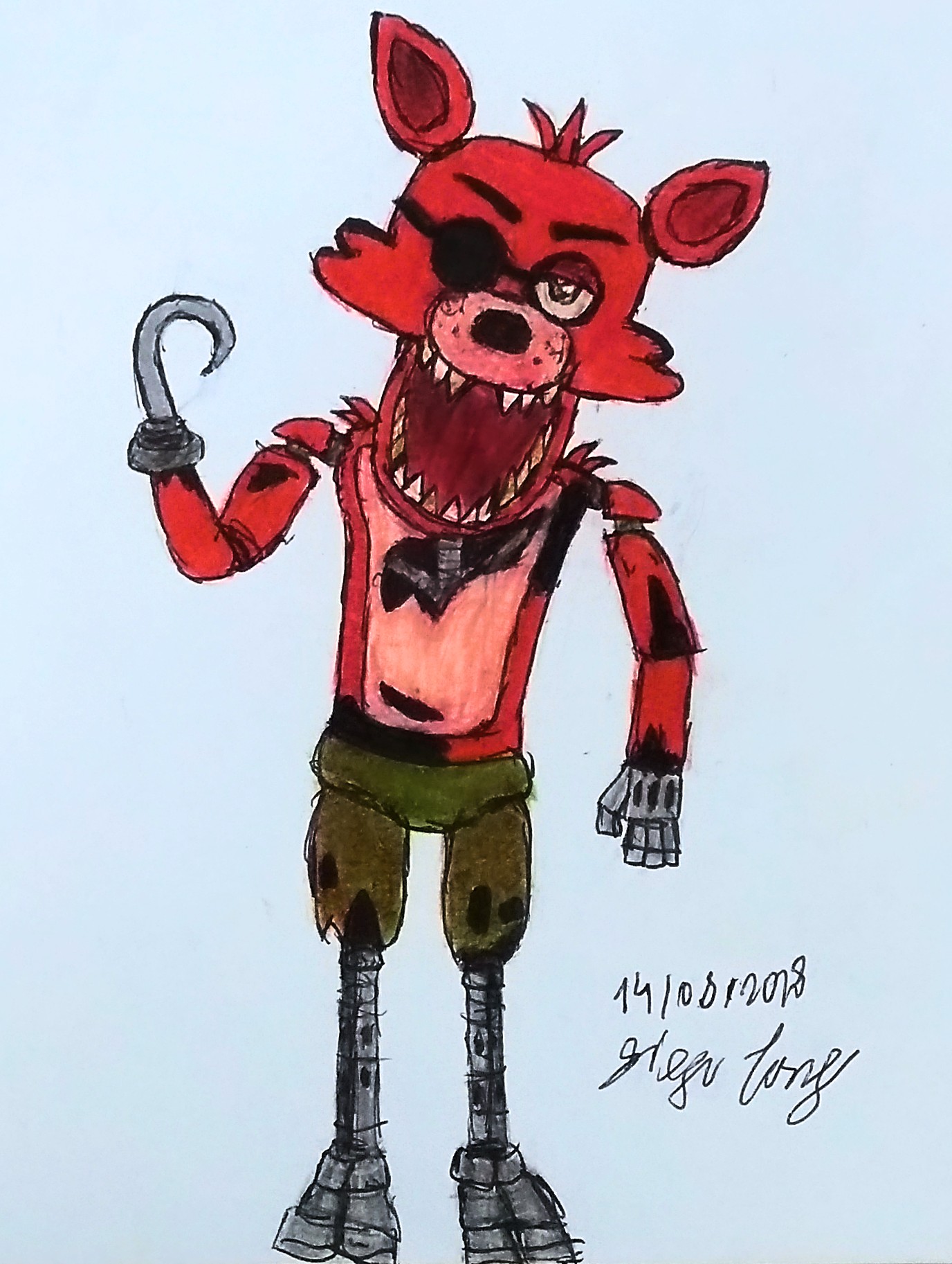 Desenho de Foxy de Five Nights at Freddy's pintado e colorido por Usuário  não registrado o dia 24 de Dezembro do 2019