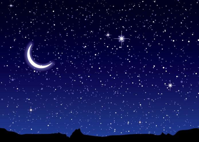 Фото Ночного Неба Со Звездами И Луной