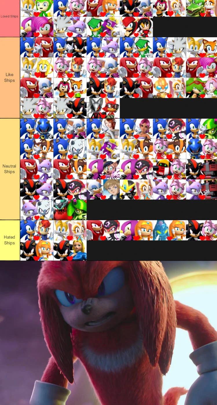 Movie Knuckles hates List of sonic ship levels Fandom