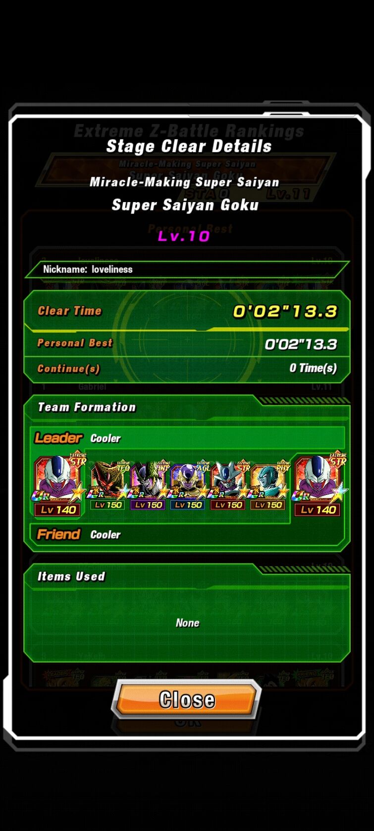 What were some of the teams you used for LR AGL SSJ Goku s EZA