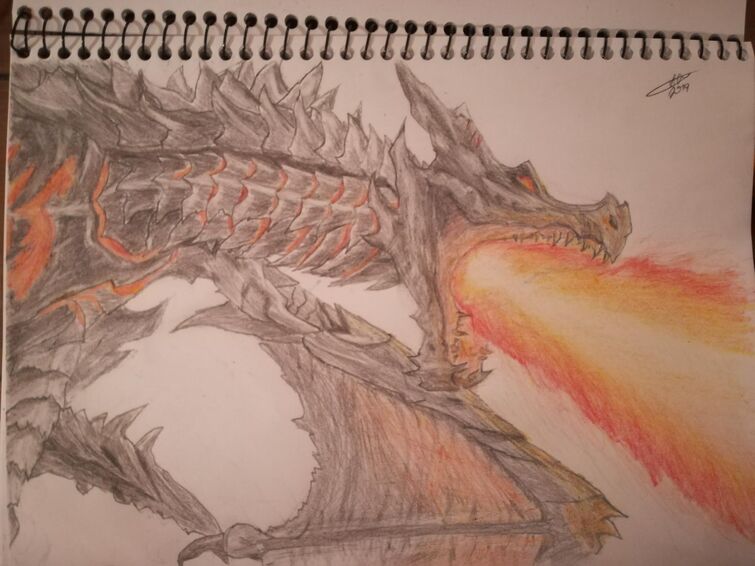 dragon skyrim drawing