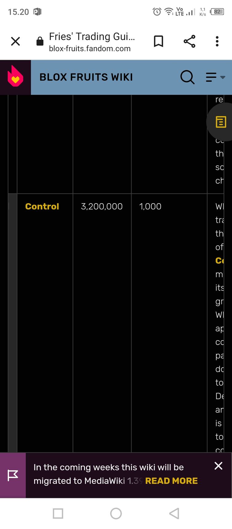 Control, Blox Fruits Wiki