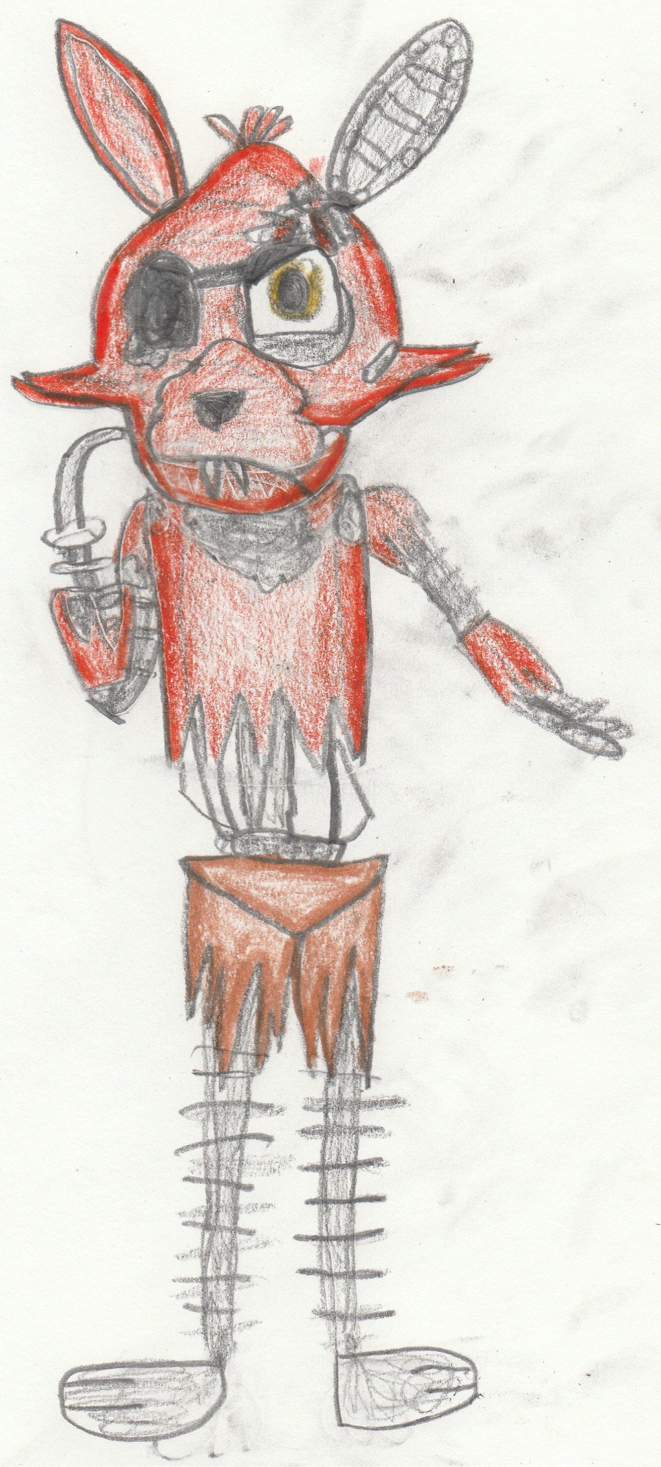 How To Draw Withered Foxy  Five Nights at Freddy's 