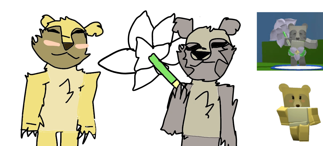 here is mother bear and spirit bear i got lazy so i didnt shade e and