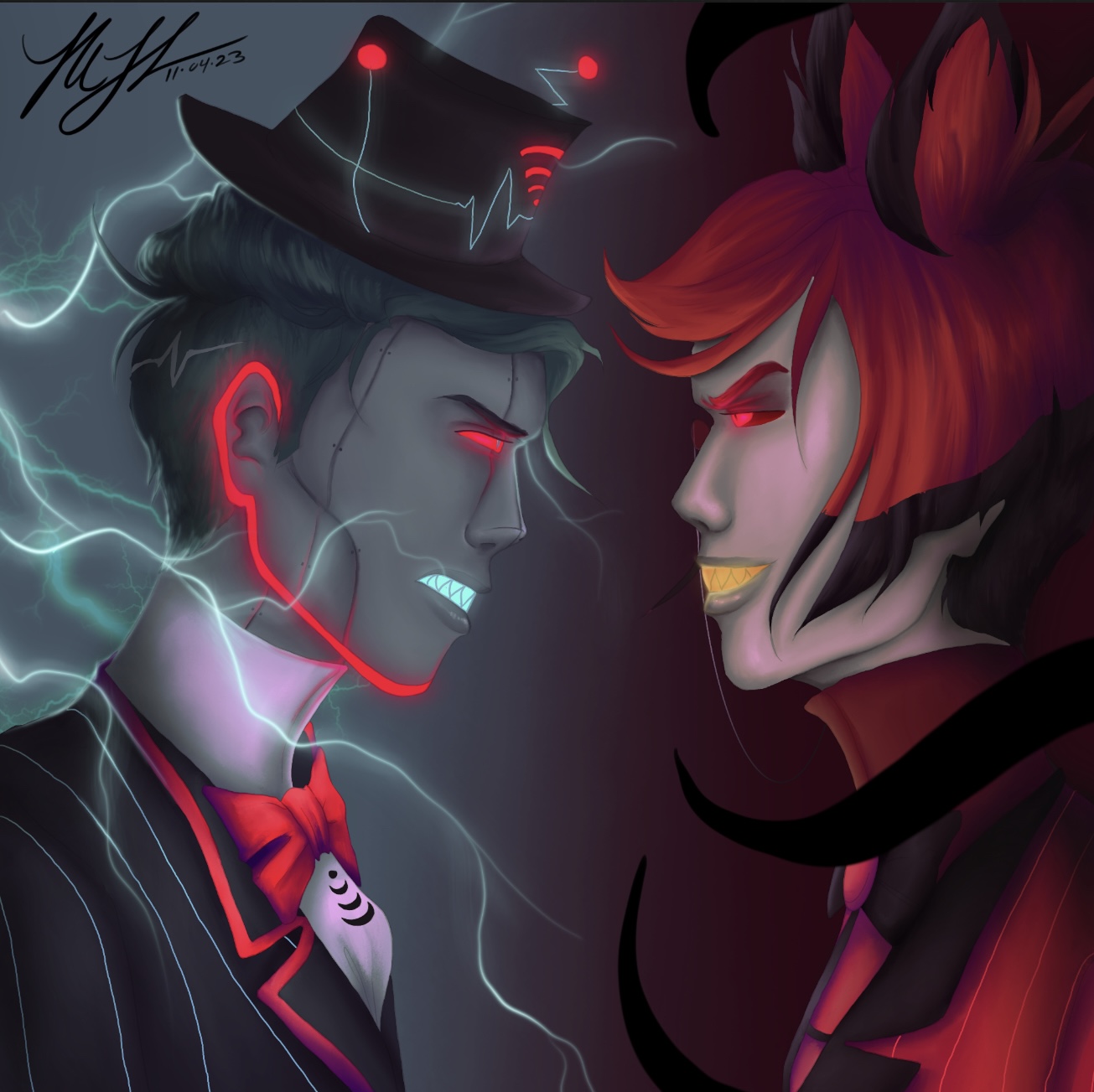 Vox vs. Alastor drawing | Fandom