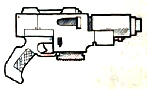 Pistola de Caza Tetsuro 97, famosa por su demente retroceso, compensado por una brutal potencia capaz de desmembrar a un hombre de un solo disparo.