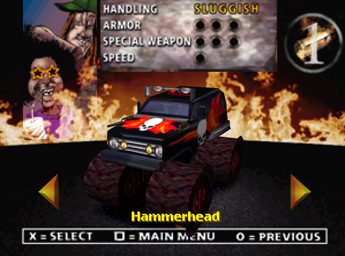  Vehicles/Cars list for Twisted Metal