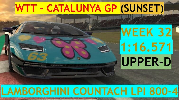 WTT (Week 32, 2025) - Lamborghini Countach LPI 800-4 at Catalunya GP (Sunset)